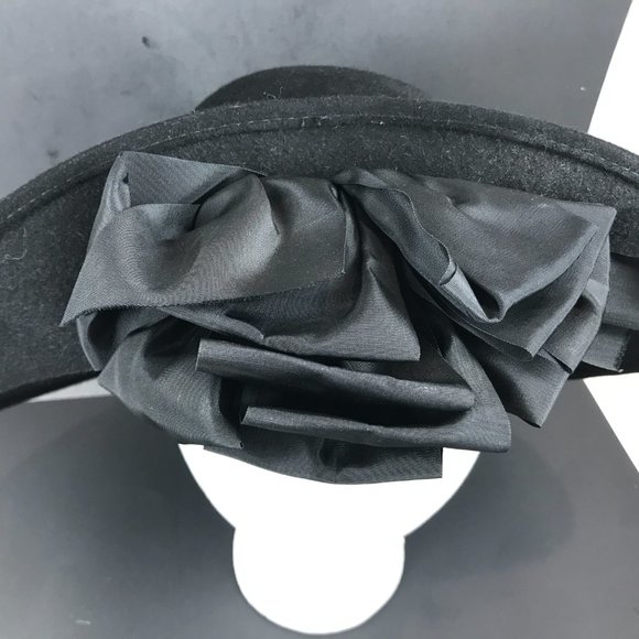 Frank Olive Private Collection Black wool felt hat